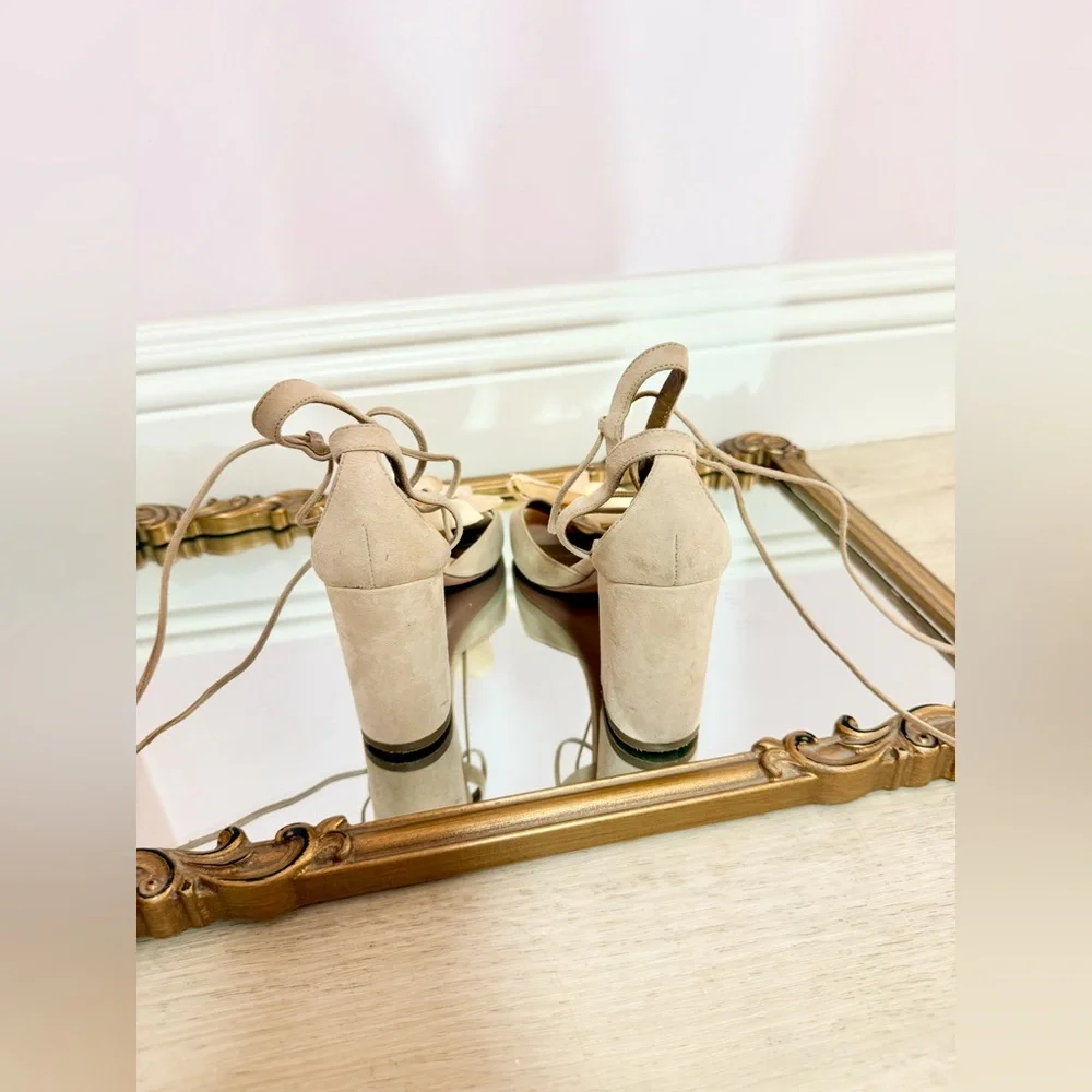 Aquazzura heels sandals pump shoes butterfly rose flowers orchid size 36 6 Y2K - Picture 4 of 5